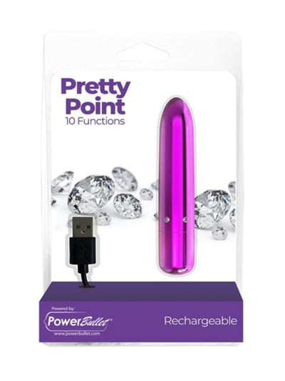 Pretty Point 10 Function Rechargeable Power Bullet Purple 1